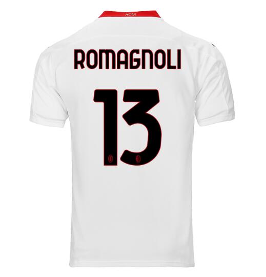 AC Milan Away Kit Soccer Jersey ROMAGNOLI #13 2020/21